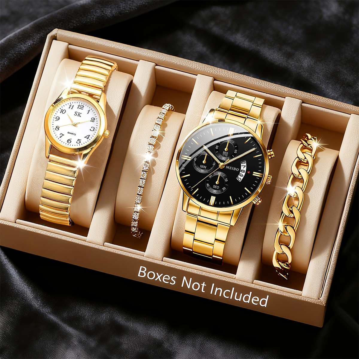 Men Accessories Elegant - Juego de 4 relojes de pulsera