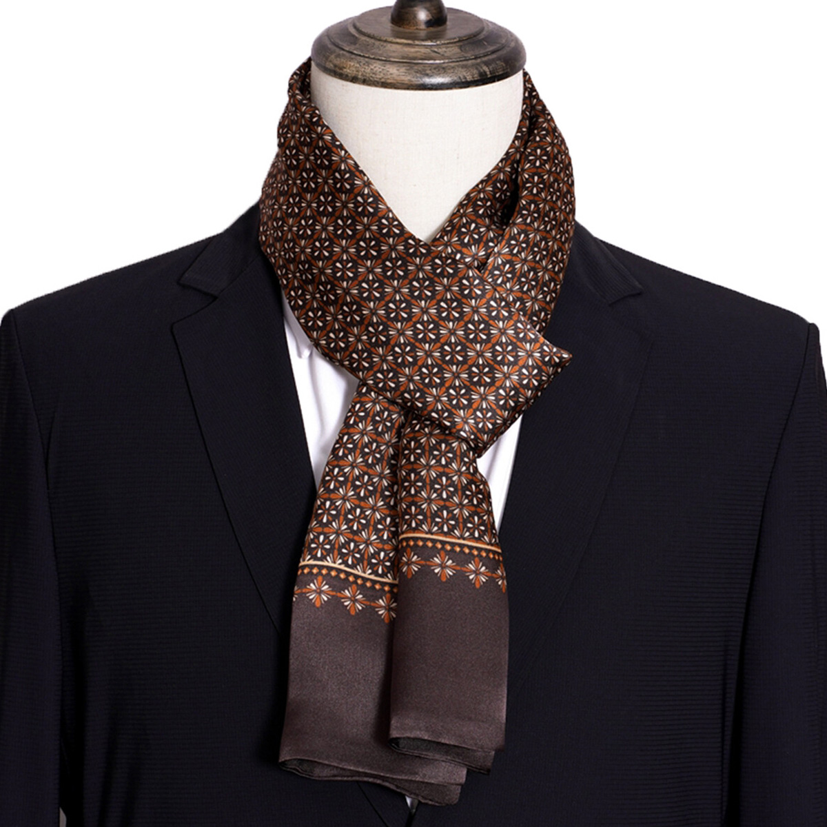 Nueva bufanda de seda a rayas  - Men Accessories For Neck reseña y precio